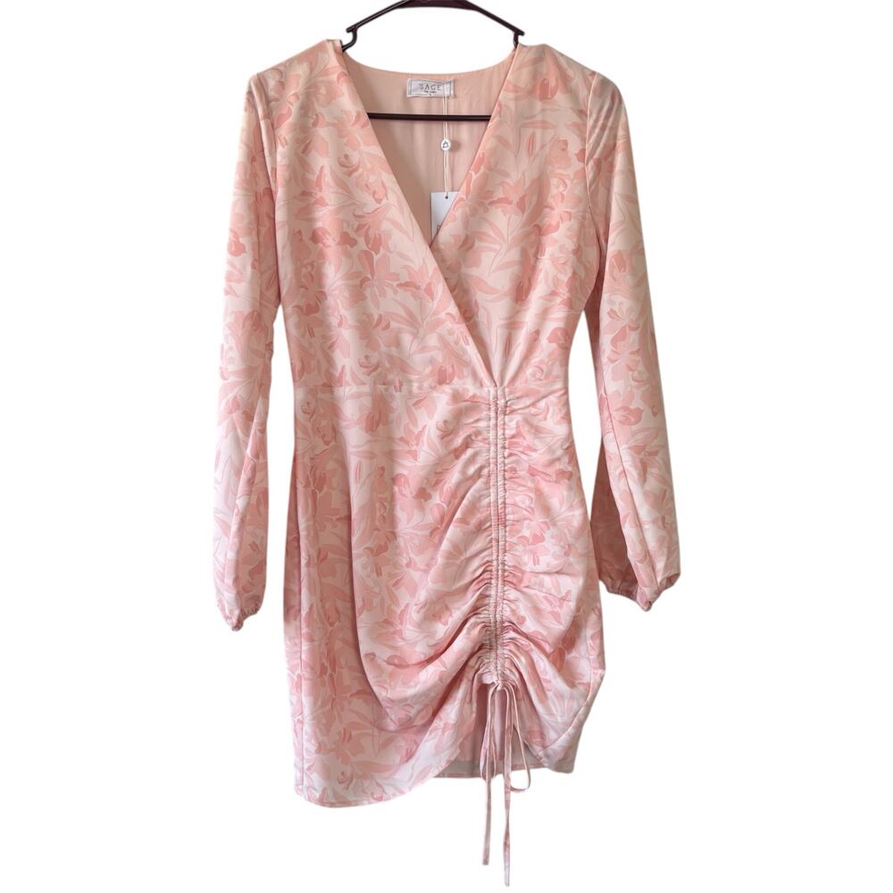 Sage the Label Athena Light Pink Floral Mini Dress Women’s Size Small NWT